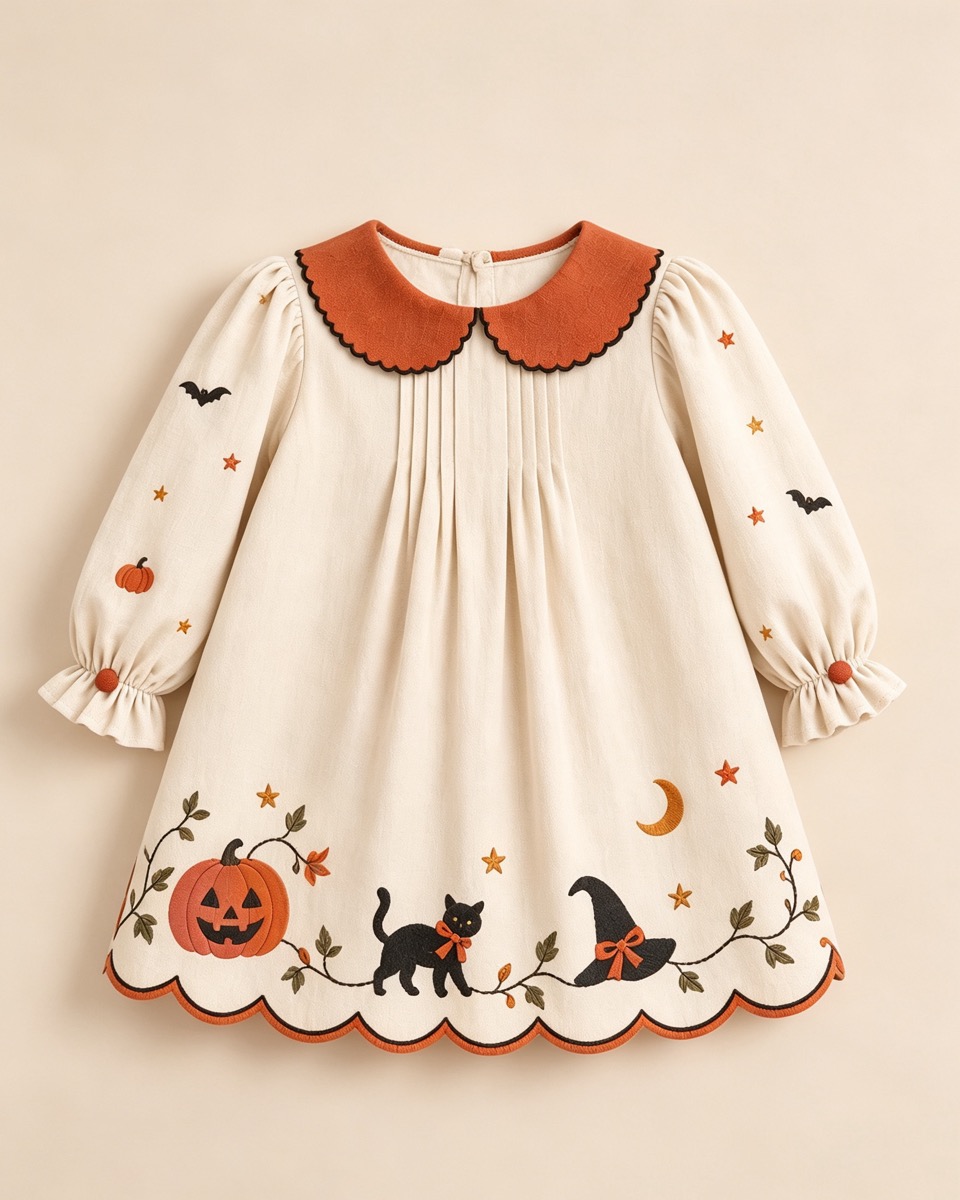 Halloween Embroidered Dress