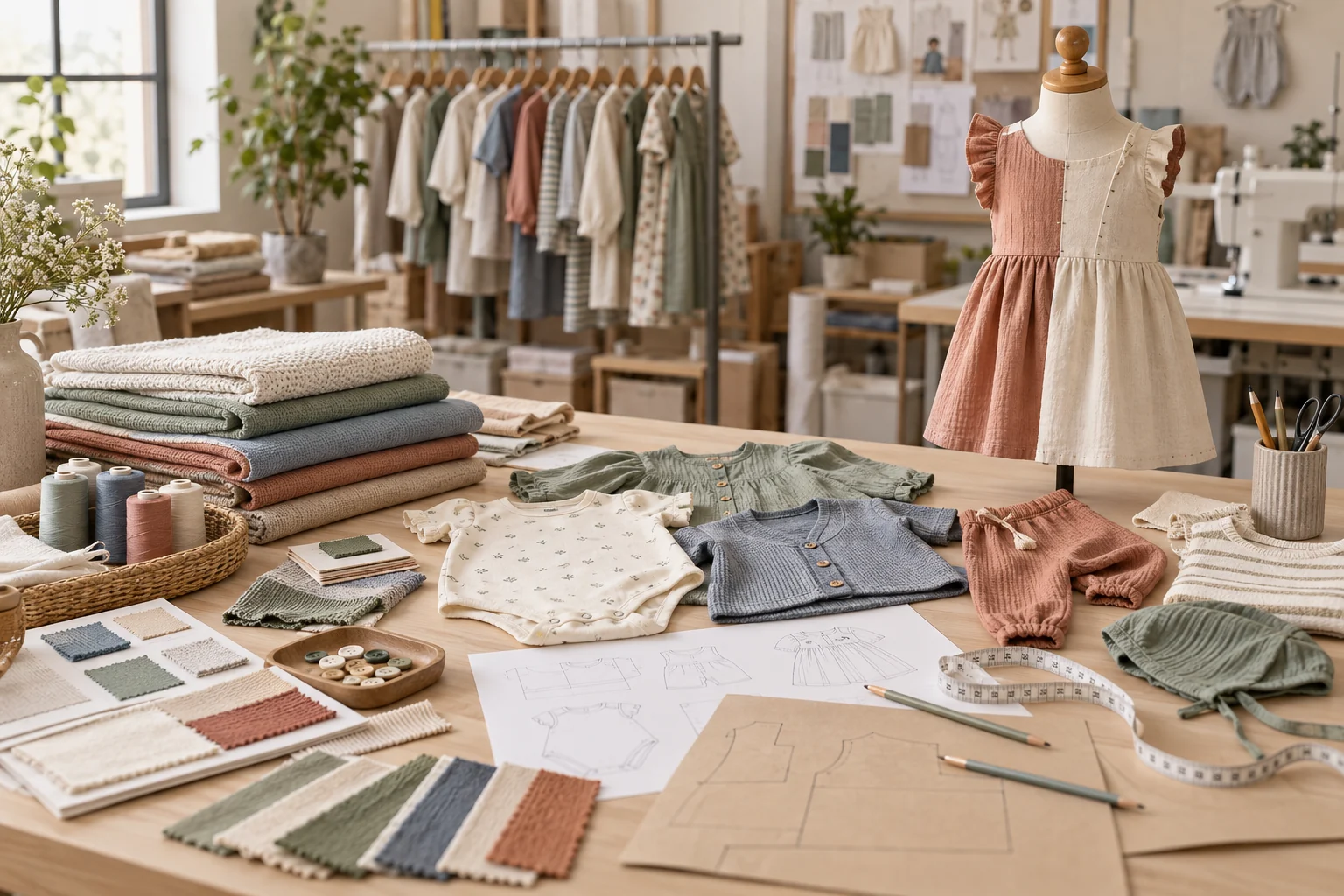 Children's apparel development, fabric sourcing, and sample making